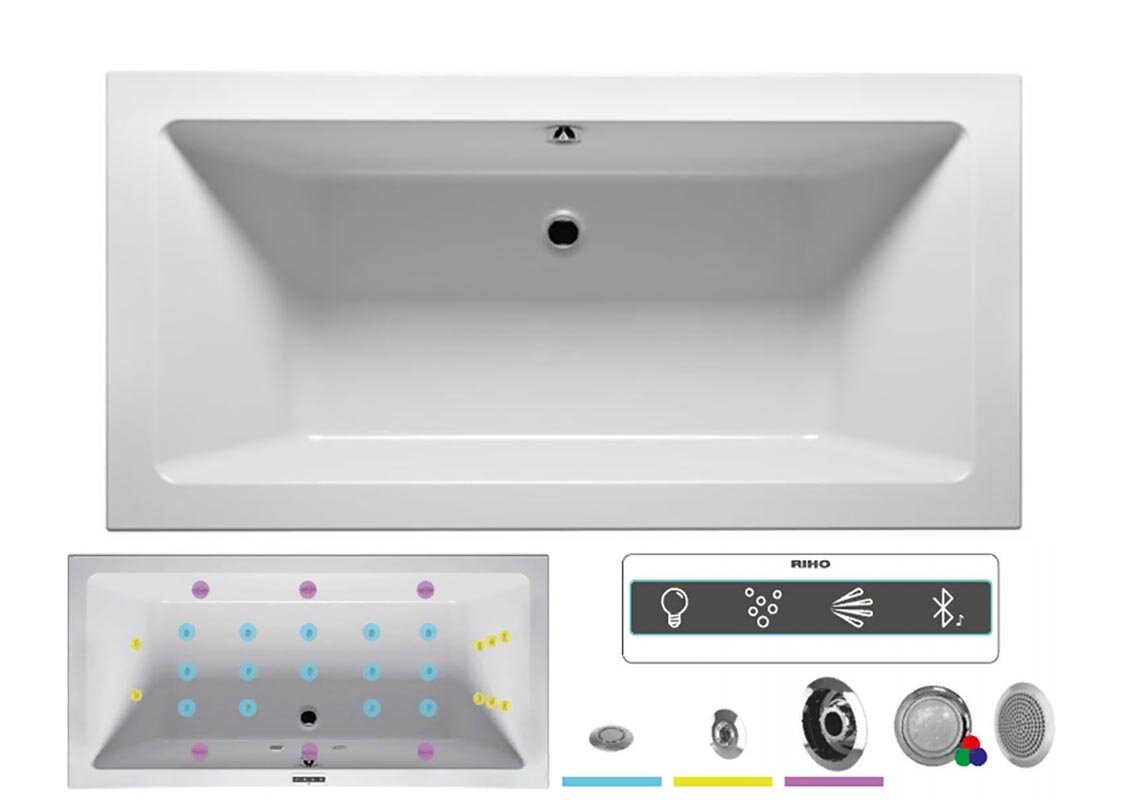 Изображение товара Ванна гидромассажная Riho Lusso 200 x 90 см, JOY2