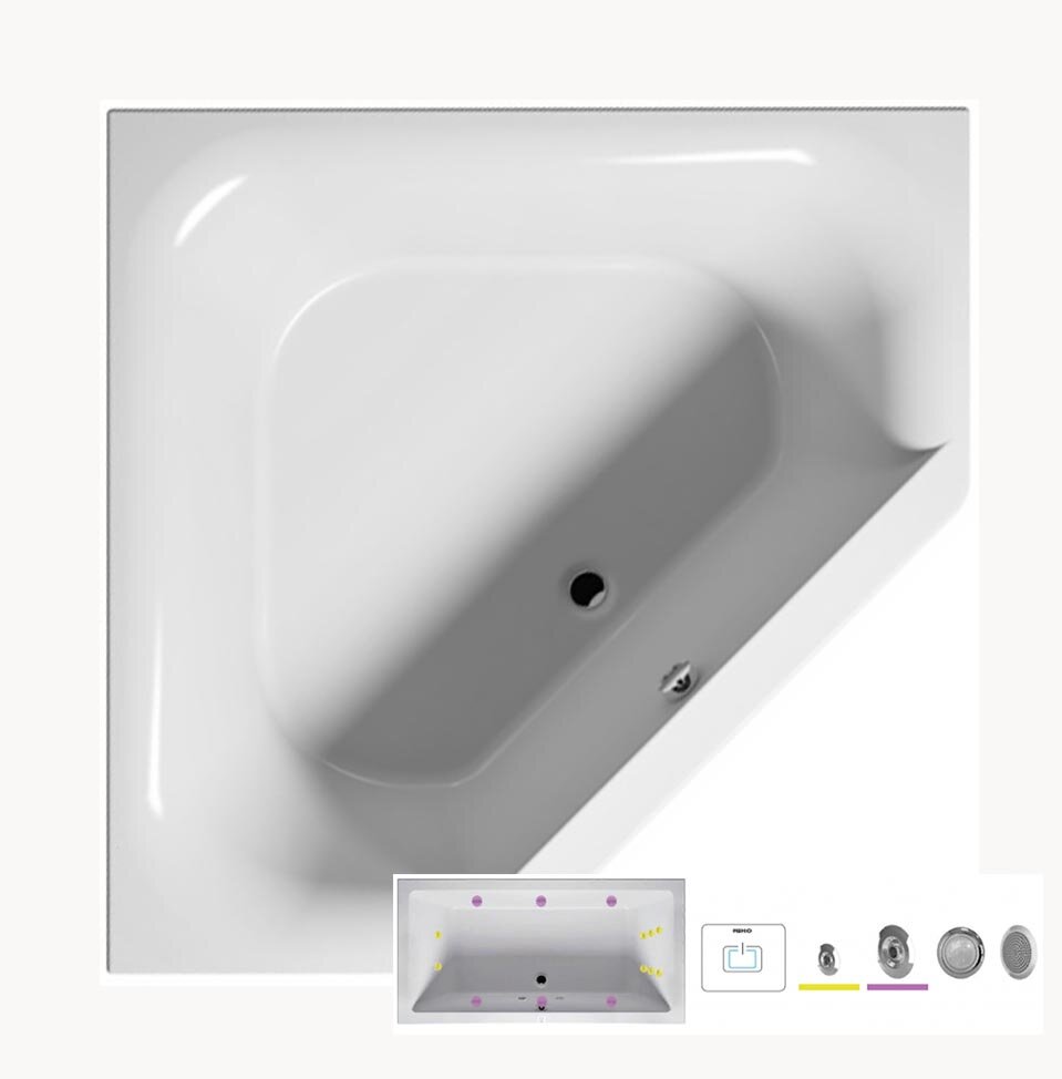 Изображение товара Гидромассажная ванна Riho Austin 145x145 см с подводным светом и форсунками