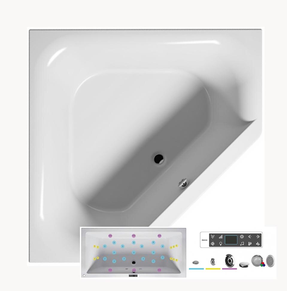Изображение товара Гидромассажная ванна Riho Austin 145x145 см BLISS с подсветкой и аудио