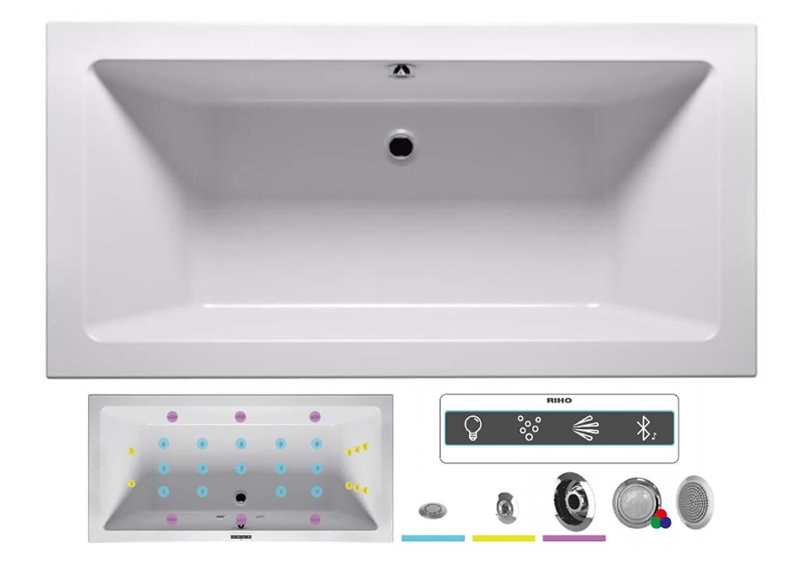 Изображение товара Ванна Riho Lusso JOY 170x75 см с аудиосистемой и 14 форсунками