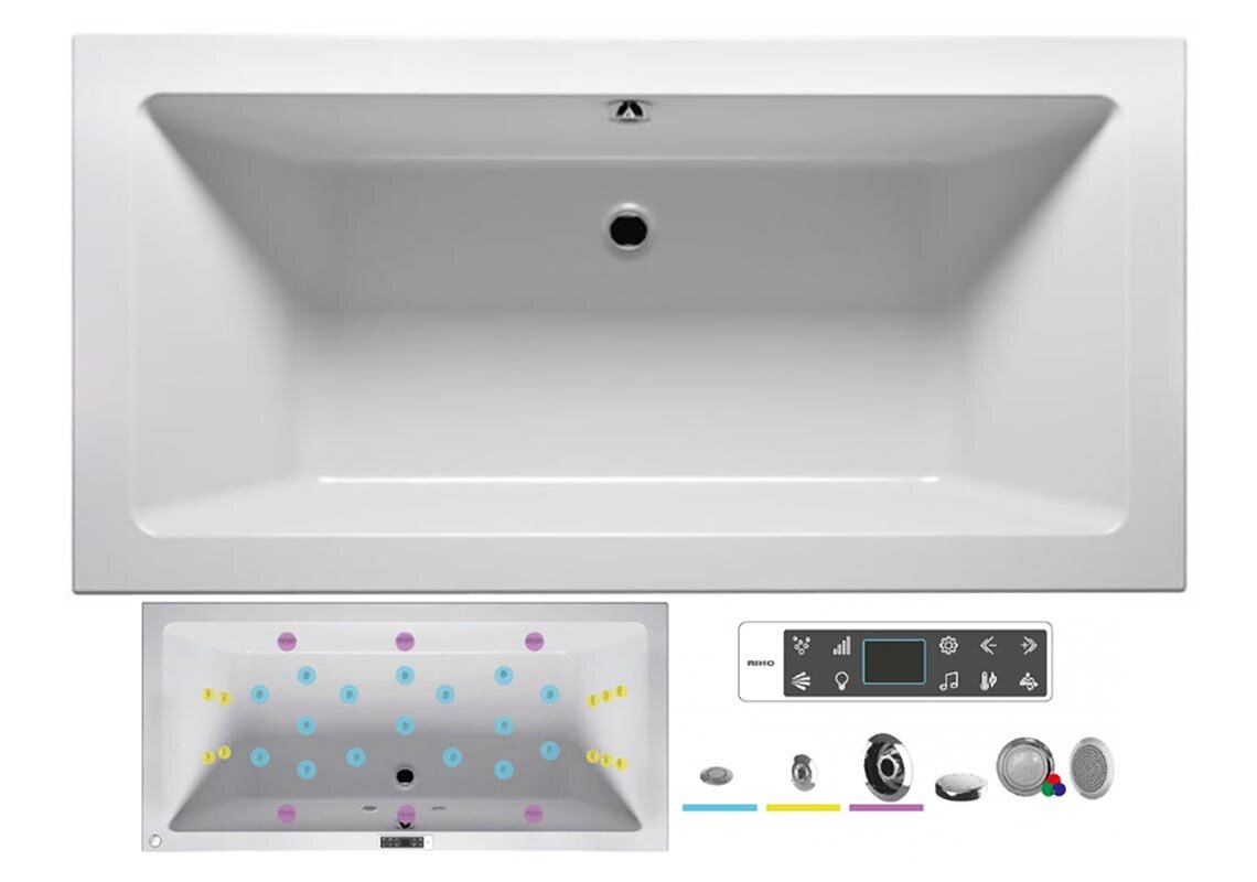 Изображение товара Ванна гидромассажная Riho Lusso 170 x 75 см, BLISS Изображение товара Ванна гидромассажная Riho Lusso 170 x 75 см, BLISS