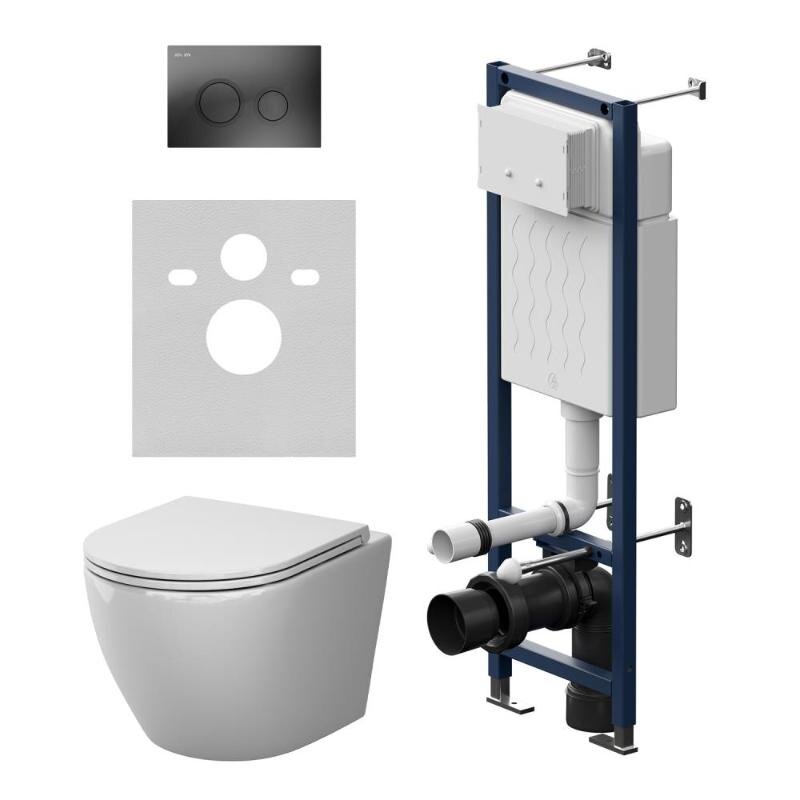 Изображение товара Комплект инсталляции и подвесной унитаз Am.Pm Like AquaSpin 2.0 белый