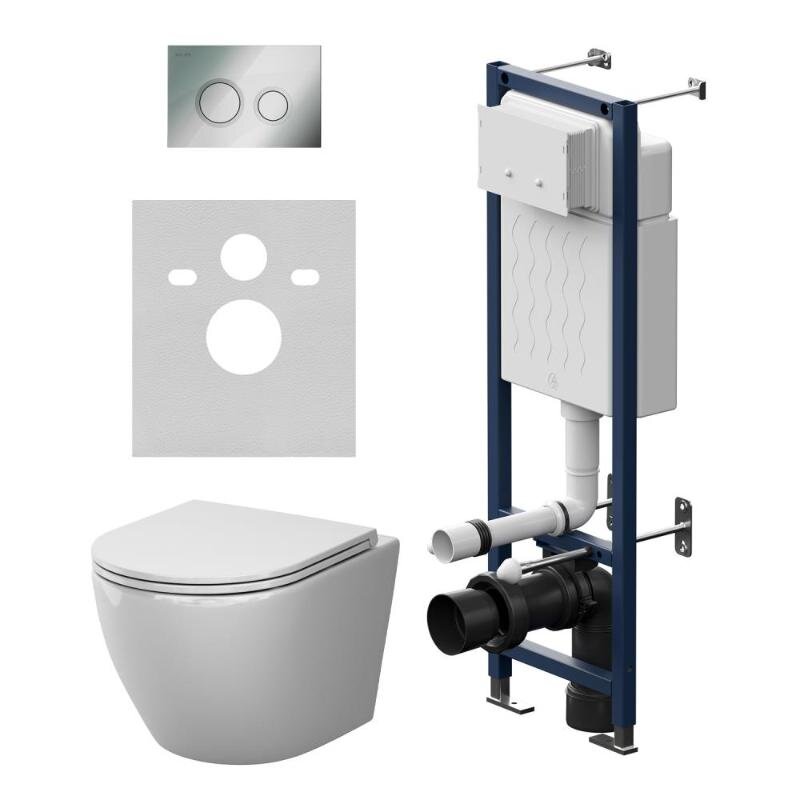 Изображение товара Комплект инсталляции и подвесной унитаз AM.PM Like AquaSpin 2.0 белый