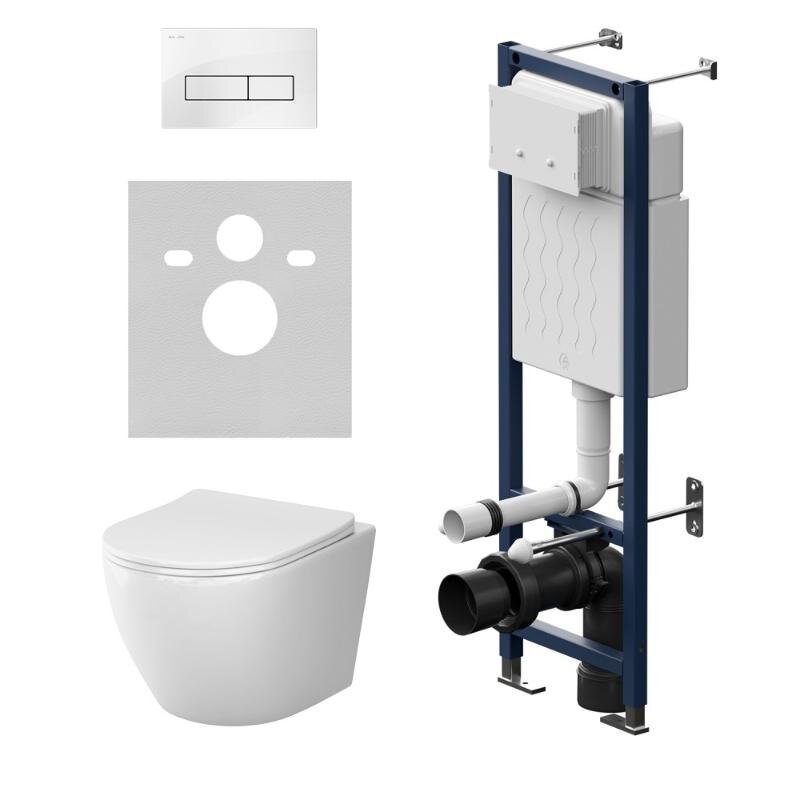 Изображение товара Инсталляция и унитаз Am.Pm Like AquaSpin 2.0 подвесной безободковый белый