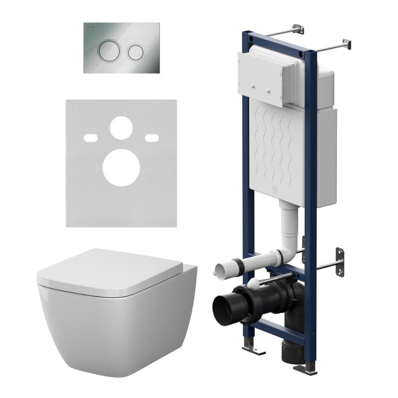 Изображение товара Инсталляция и подвесной унитаз Am.Pm ErgoFit Aquaspin безободковый с системой торнадо