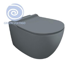 Изображение товара Подвесной унитаз Simas Vignoni VI18VERT cemento  matt, безободковый, смыв Tornado, цвет серый матовый