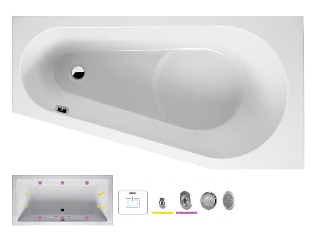 Изображение товара Ванна гидромассажная Riho Delta 150 x 80 см, FLOW, левая/правая