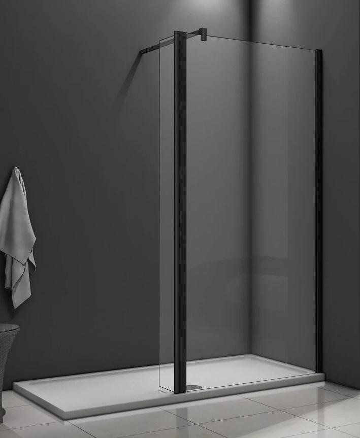 Изображение товара Душевая стенка Good Door Walk In SP2-90-C-B, ВИ00022, 90 см, свободный вход, стекло прозрачное, профиль чёрный