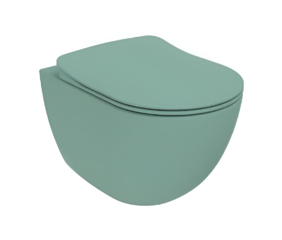 Изображение товара Подвесной унитаз Creavit Free с функцией биде и безободковый, зеленый нил матовый