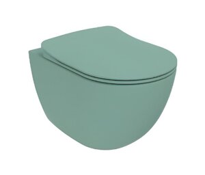 Изображение товара Подвесной унитаз Creavit Free FE322-00NY00E-0000, безободковый, с функцией биде, цвет зеленый нил матовый