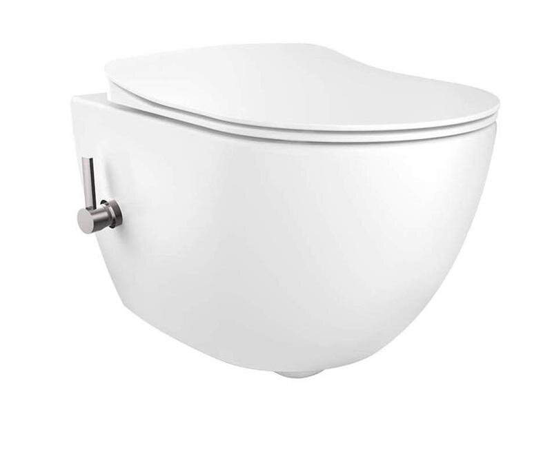 Изображение товара Creavit Free FE320-34CB00E-0001 подвесной унитаз с функцией биде и краном для холодной воды белый