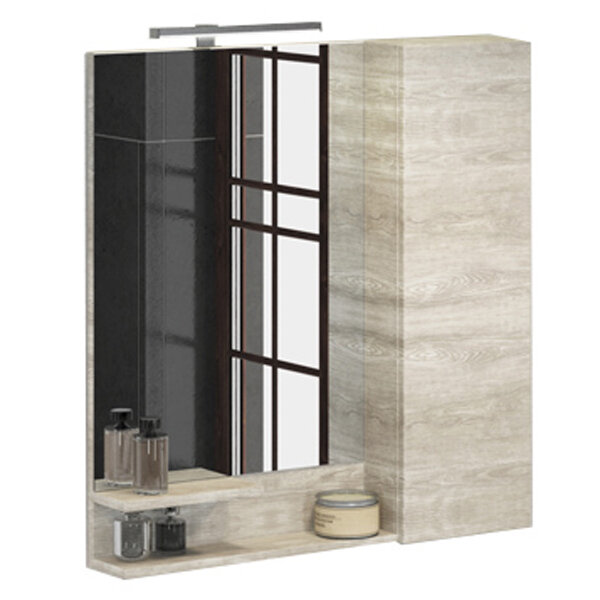 Изображение товара Зеркальный шкаф Comfortу Верона 75 см с серебряной амальгамой цвет серый