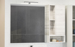 Изображение товара Зеркальный шкаф Comfortу Прага, 120 см, правый, дуб белый, 00004136262 (00004136262CF)