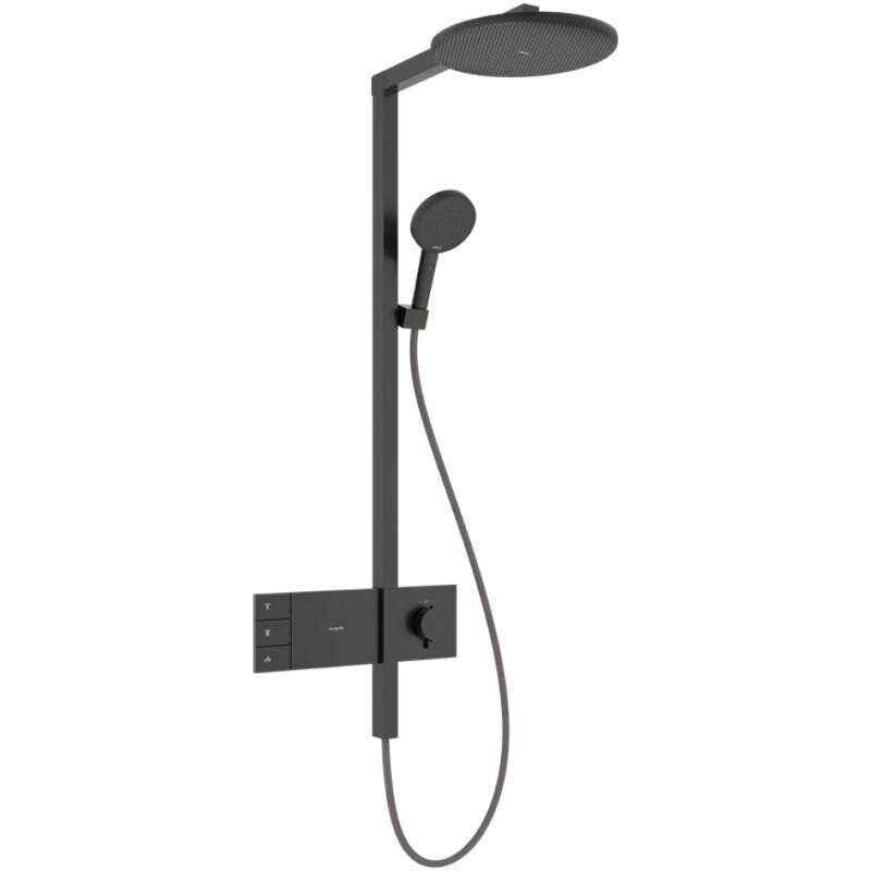 Изображение товара Душевая система Hansgrohe Alive 24595340, термостатическая, шлифованный черный хром Изображение товара Душевая система Hansgrohe Alive 24595340, термостатическая, шлифованный черный хром