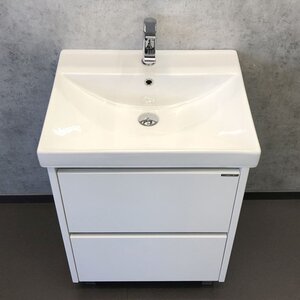 Изображение товара Тумба Comfortу Дублин с раковиной, 60 см, белый глянец