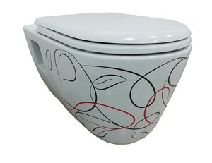 Изображение товара Подвесной унитаз Creavit Patera TP328.001Z0, белый с декором