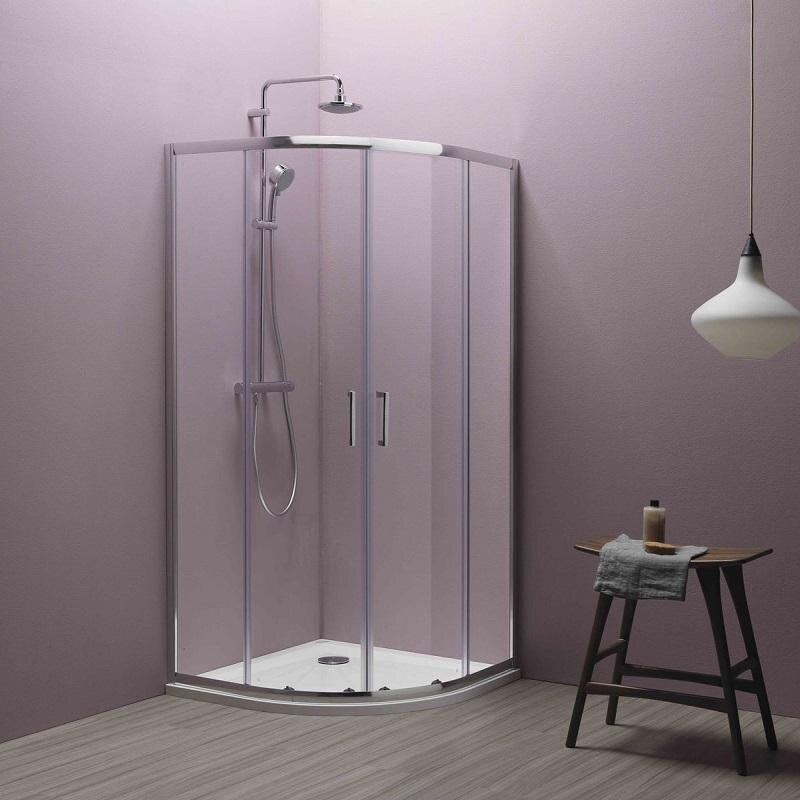 Изображение товара Душевой уголок Kolpa-San Eco Quat 538570, 80 x 80 см, стекло прозрачное, профиль хром