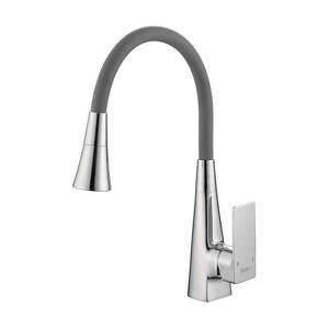 Изображение товара Смеситель для кухни Haiba HB73823, с гибким изливом, серый/хром