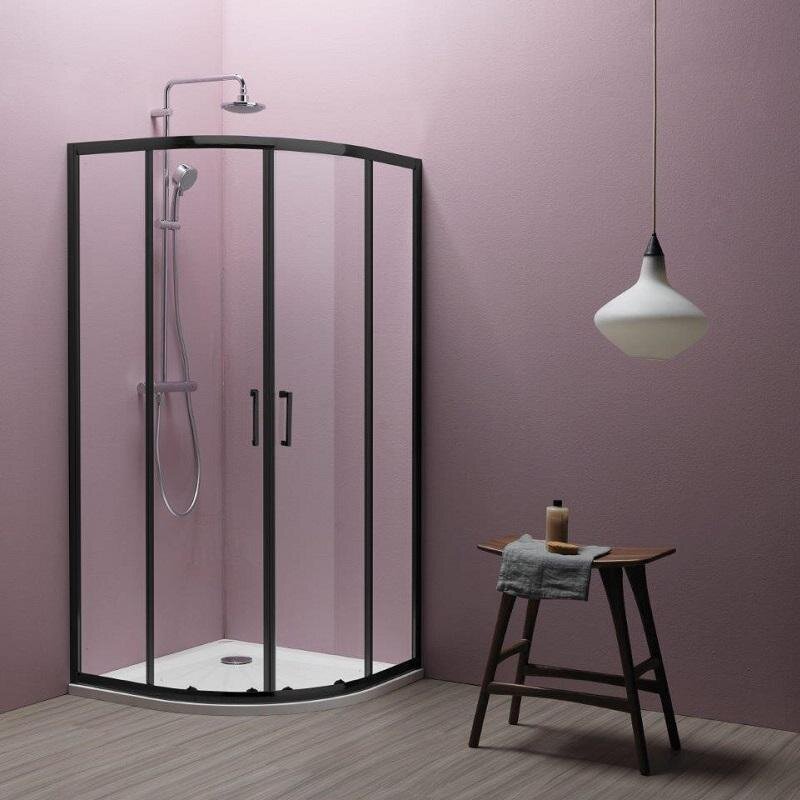 Изображение товара Душевой уголок Kolpa-San Eco Quat 515300, 90 x 90 см, стекло прозрачное, профиль черный
