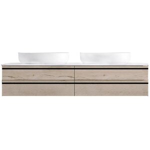 Изображение товара Тумба под раковину Kolpa-san Alexis 547250, 150 см, подвесная, со столешницей, цвет craft wood Изображение товара Тумба под раковину Kolpa-san Alexis 547250, 150 см, подвесная, со столешницей, цвет craft wood