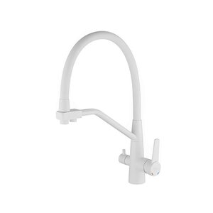 Изображение товара Смеситель для кухонной мойки Haiba HB76822-8, с подключением к фильтру, белый матовый