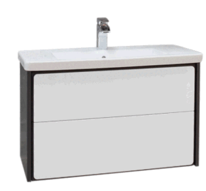 Изображение товара Тумба под раковину Roca Ronda 70 см ZRU9302964 подвесная, цвет: белый глянцевый, антрацит