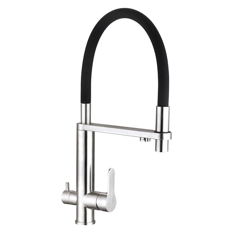 Изображение товара Смеситель TopZero TPZ 305 INOX, для кухонной мойки, с подключением к фильтру, нержавеющая сталь