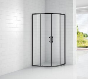 Изображение товара Душевой уголок Cezares ECO-O-R-2-90-C-NERO, 90 х 90 х 190 см, стекло прозрачное