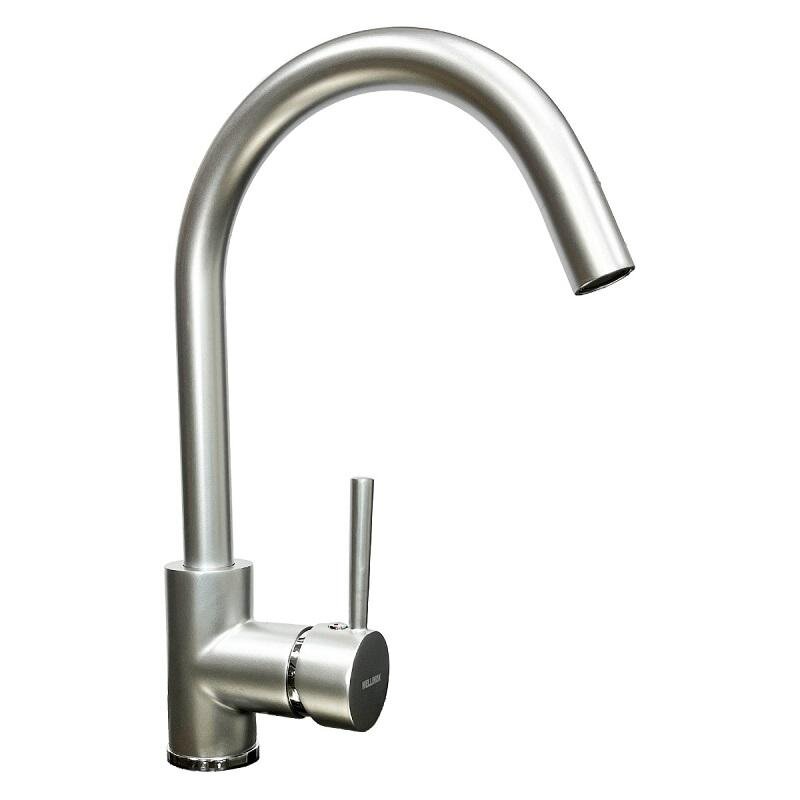 Изображение товара Смеситель Wellinox WIX 203 STCR для кухонной мойки — горизонтальный монтаж, U-образный излив