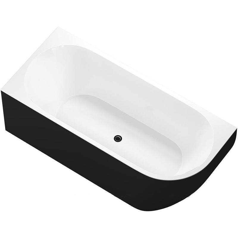 Изображение товара Ванна акриловая Aquanet Family Elegant 3805-N-GW-MB/3806-N-GW-MB, 180 x 80 см левая/правая, белая, панель черная