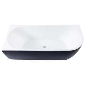Изображение товара Ванна акриловая Aquanet Family Elegant 3805-N-MW-MB/3806-N-MW-MB, 180 x 80 см левая/правая, белая матовая, панель черная