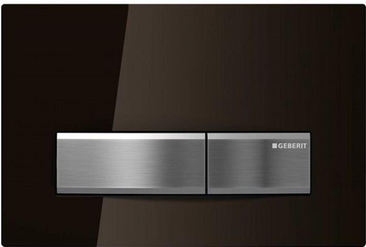 Изображение товара Клавиша смыва Geberit Sigma 115.788.SQ.5, механическая, цвет хром/коричневый