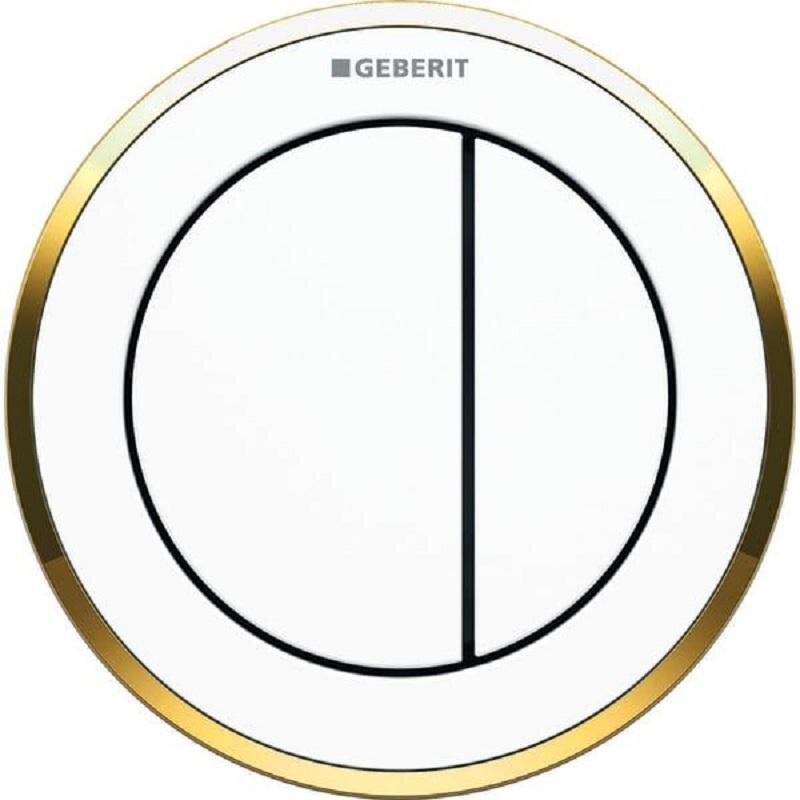 Изображение товара Клавиша смыва Geberit Type 10, 116.055.KK.1, пневматическая, цвет белый/золото