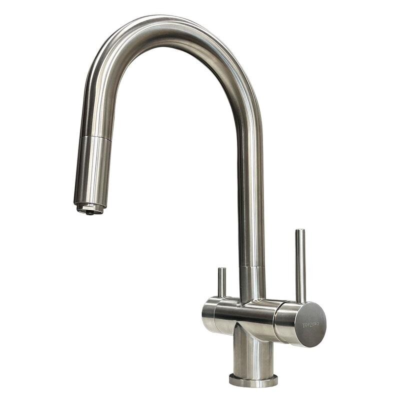 Изображение товара Смеситель TopZero TPZ 304 INOX, для кухонной мойки, с подключением к фильтру, нержавеющая сталь