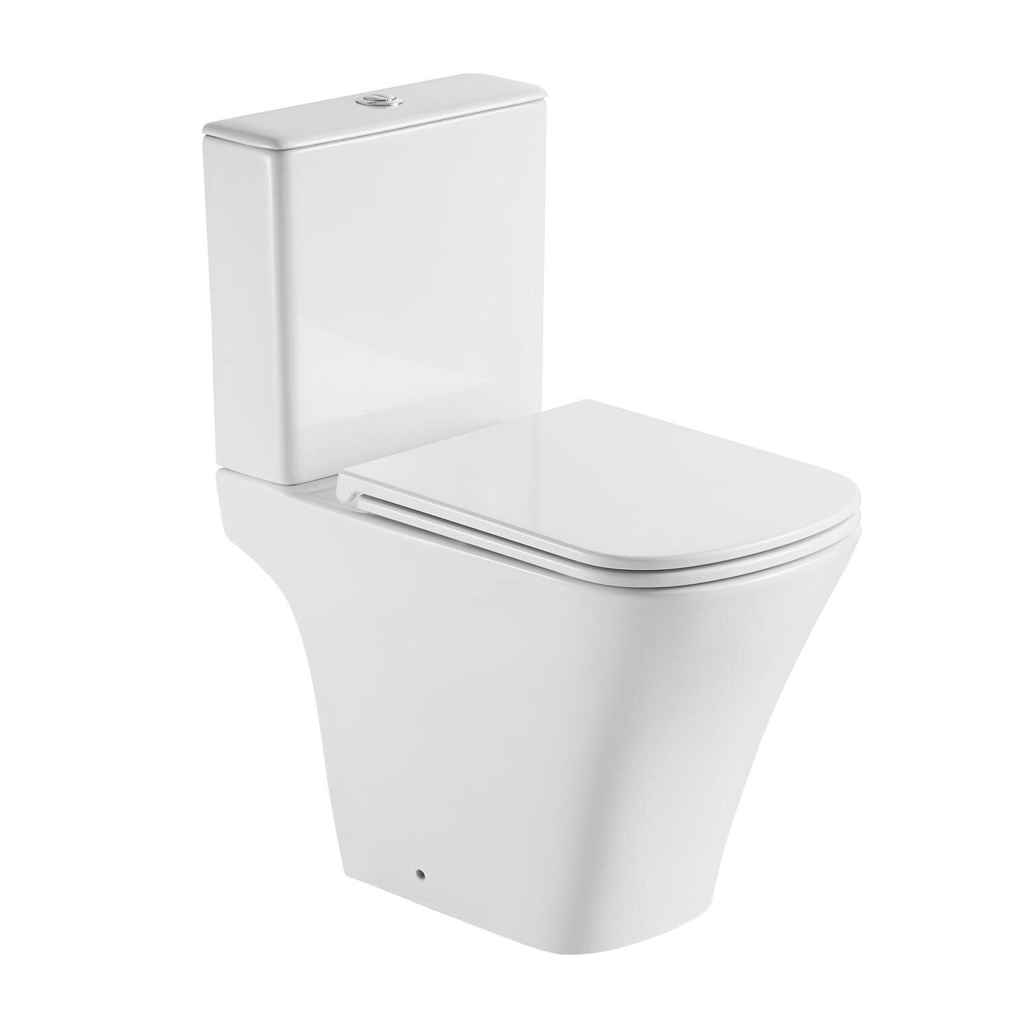 Изображение товара Унитаз-компакт Black&White Gravity 6620W, безободковый, крышка-сиденье с микролифтом, смыв торнадо, белый