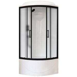 Изображение товара Душевая кабина Royal Bath BK RB90BK1-M-BL, 90 x 90 см, стекло матовое, задние стенки белые, профиль черный