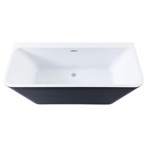 Изображение товара Ванна акриловая Aquanet Family Perfect 13775-MW-MB, 170 x 75 см, белая матовая, панель черная матовая