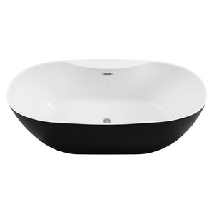 Изображение товара Ванна акриловая Aquanet Family Sweet 155778-MW-MB, 170 x 78 см, белая матовая, панель черная матовая
