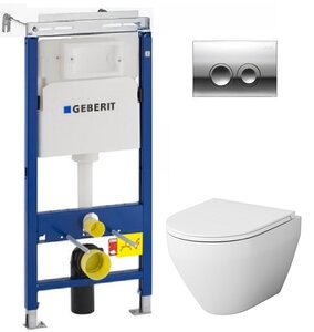 Изображение товара Инсталляция Geberit с безободковым унитазом AM.PM Spirit FlashClean C701700WH, с сиденьем микролифт, комплект Santehnica.ru 291790