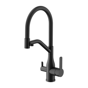 Изображение товара Смеситель Belz B815 B78815-7 для кухонной мойки, гибкий излив, с подключением фильтра, черный матовый