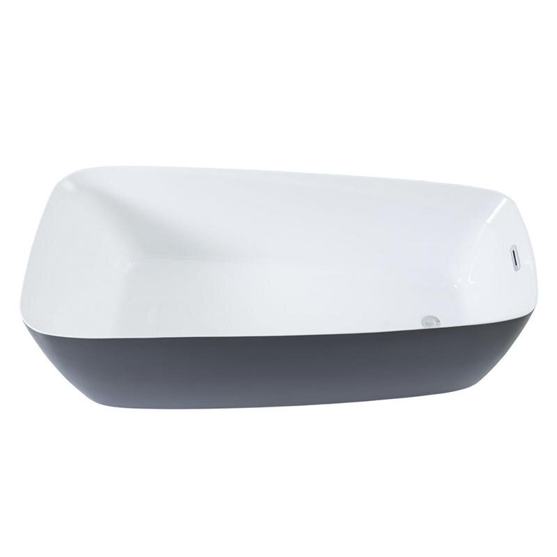 Изображение товара Aquanet Family Trend 90778-GW-MB - белая ванна 170x78 см с черной матовой панелью