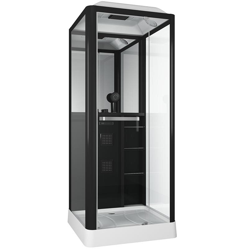 Изображение товара Германия глянцевая черная душевая кабина Grossman GR-221 90x90 см HydroJet