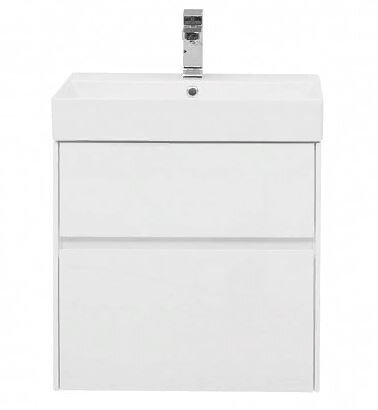 Изображение товара Тумба под раковину Aquanet Бруклин 60 подвесная белая с раковиной и зеркалом