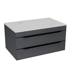 Изображение товара Тумба с раковиной Kolpa-san Malaya 573600, 80 см, подвесная, цвет темно-серый