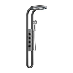 Изображение товара Гидромассажная душевая панель Black&White Gravity 075GM, с LED-подсветкой, цвет оружейная сталь