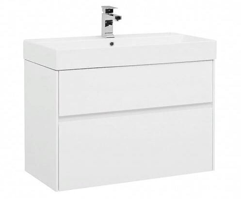 Изображение товара Тумба под раковину Aquanet Бруклин 85, подвесная, белая, 00203960