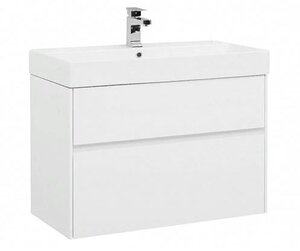 Изображение товара Тумба под раковину Aquanet Бруклин 85, подвесная, белая, 00203960