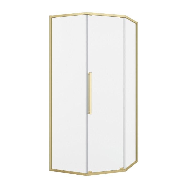 Изображение товара Душевой уголок Black&White 11509090G, 90 x 90 см, стекло прозрачное, профиль брашированное золото