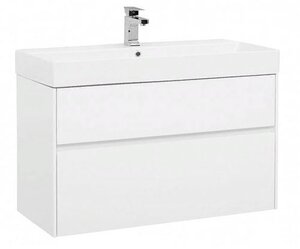Изображение товара Тумба под раковину Aquanet Бруклин 100 см, подвесная, белая, 00203961