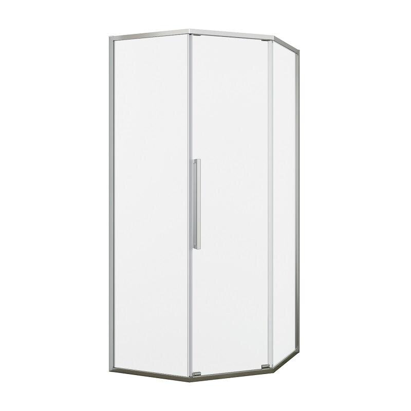 Изображение товара Душевой уголок Black&White 11509090N, 90 x 90 см, стекло прозрачное, профиль брашированный никель